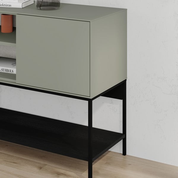 Zelena/črna komoda 180x80x40 cm Amira – Marckeric-image-4