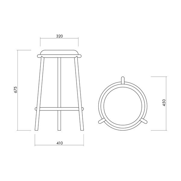 Bordo rdeč kovinski barsko stol (višina sedeža 68 cm) Hogo – noo.ma-image-4