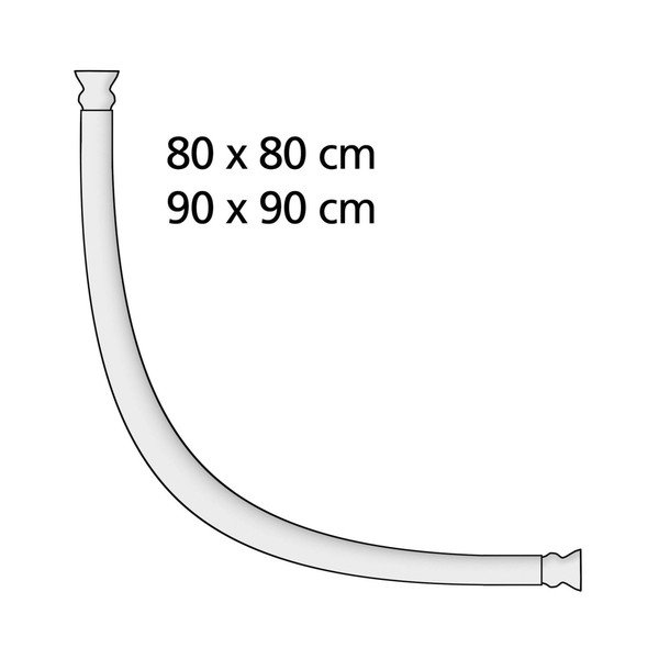 Ukrivljen nosilec v srebrni barvi za zaveso za prho Wenko-image-3
