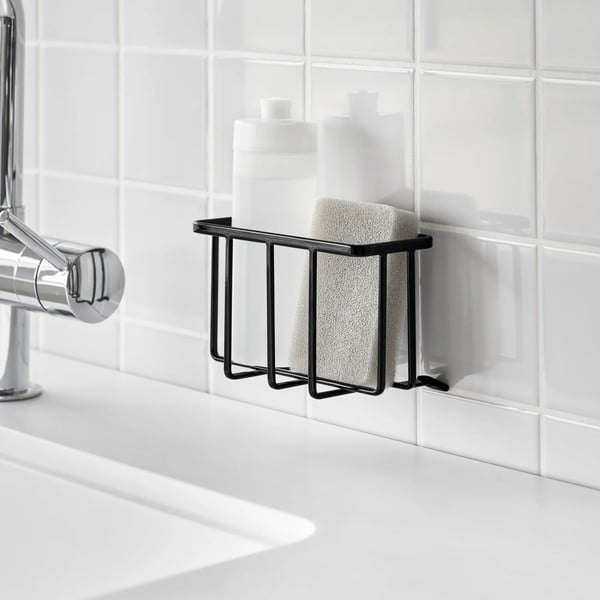 Črno kovinsko držalo za detergent z namestitvijo brez vrtanja Film Hook – YAMAZAKI-image-3