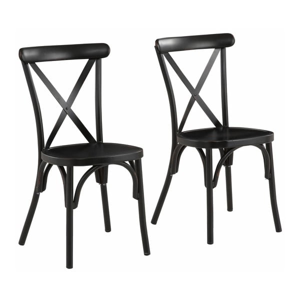 Komplet 2 črnih bukovih stolov Støraa Lancier
