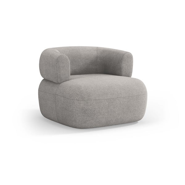 Svetlo siv fotelj iz tkanine bouclé Jenny – Micadoni Home