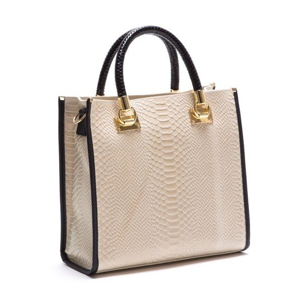 Usnjena torbica Luisa Vannini 8032 Beige-image-2