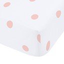 Bela/rožnata napenjalna flanelna rjuha 135x190 cm Polka Dot – Catherine Lansfield