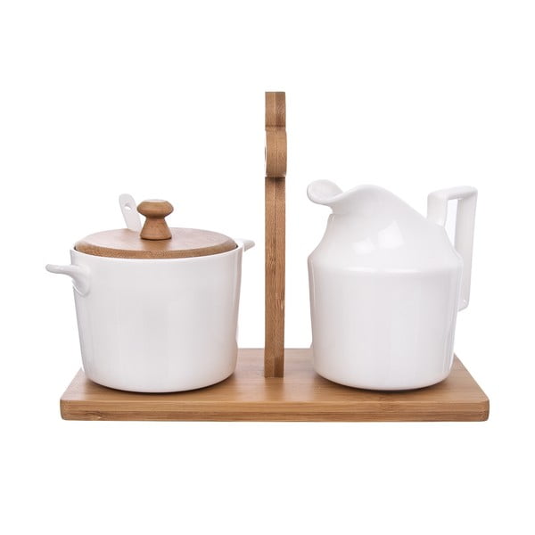 Porcelanska posoda za sladkor in vrč za mleko Whiteline - Orion-image-2