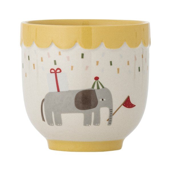 Rumeno-kremno bela otroška skodelica iz kamenine 150 ml Celebrate – Bloomingville Mini-image-2
