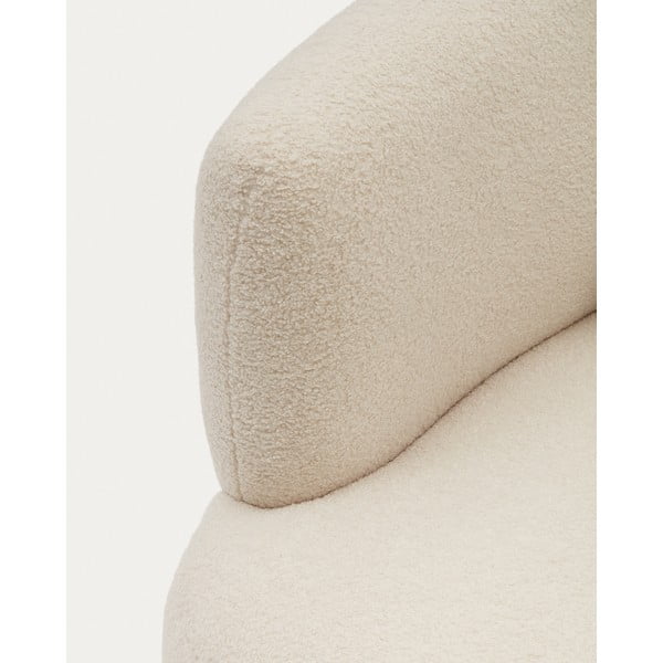 Kremno bel fotelj iz tkanine bouclé Martina – Kave Home-image-1