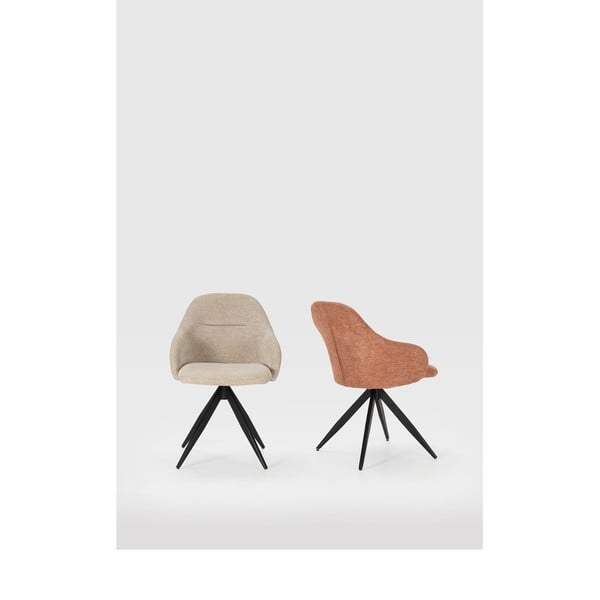 Svetlo rjavi oblazinjeni jedilni stoli v kompletu z nasloni za roke 2 ks Tamara – Marckeric-image-1