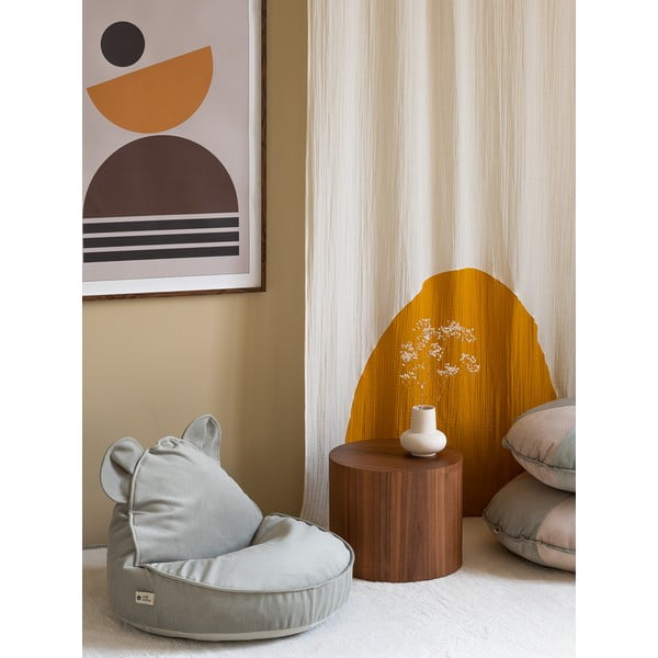 Mentolno zelena žametna otroška vreča za sedenje Bear – Wigiwama-image-1