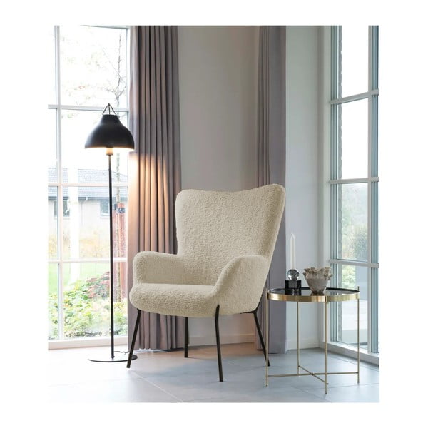 Bež fotelj iz umetnega krzna Glasgow – Bonami Essentials-image-1
