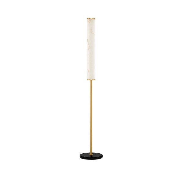 Bela/medeninasta LED stoječa svetilka v marmornem dekorju (višina 140 cm) Nolia – Nova Luce