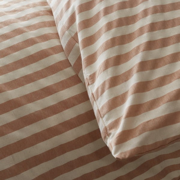 Posteljnina za zakonsko posteljo v barvi terakote 200x200 cm Zanzibar Stripe – Pineapple Elephant-image-4