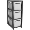 Belo-črn plastičen voziček s policami 30x77 cm Brisen - Rotho