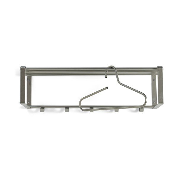 Kovinski stenski obešalnik v srebrni barvi s polico 70 cm Rex – Spinder Design-image-2