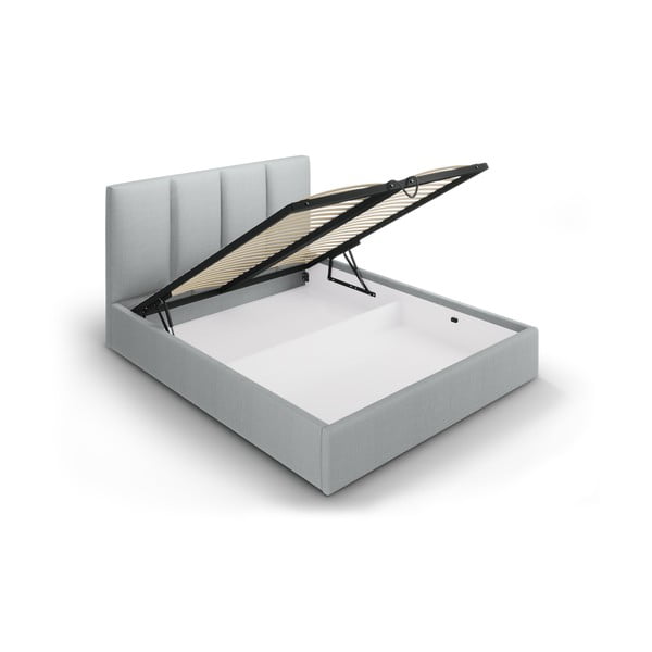 Svetlo siva zakonska postelja Mazzini Beds Juniper, 180 x 200 cm-image-3