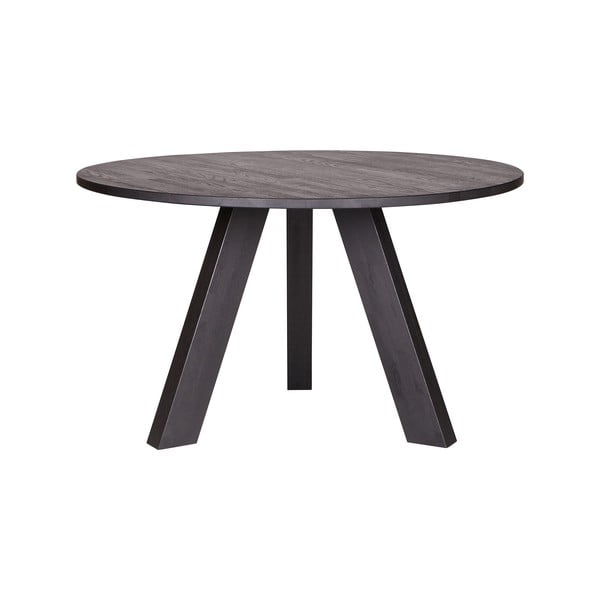 Jedilna miza iz črnega hrasta WOOOD Rhonda, ø 129 cm