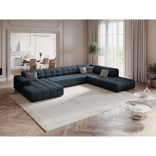 Modra kotna sedežna garnitura (desni kot/v obliki črke "U") Chicago – Cosmopolitan Design-image-1