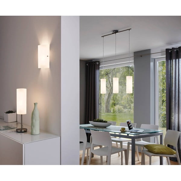 Bela/srebrna viseča svetilka s steklenim senčilom TROY 3 – EGLO-image-2