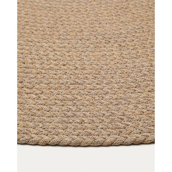 Bež okrogla notranja in zunanja preproga iz recikliranih vlaken ø 150 cm Despas – Kave Home-image-3