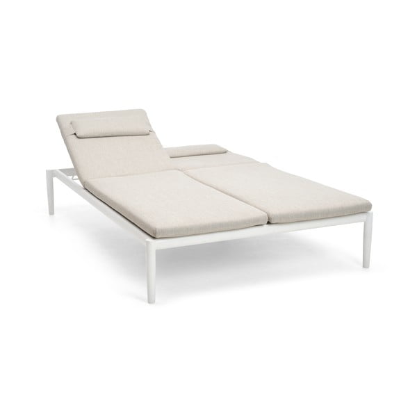 Kremno bel kovinski vrtni ležalnik Switch – Diphano-image-2