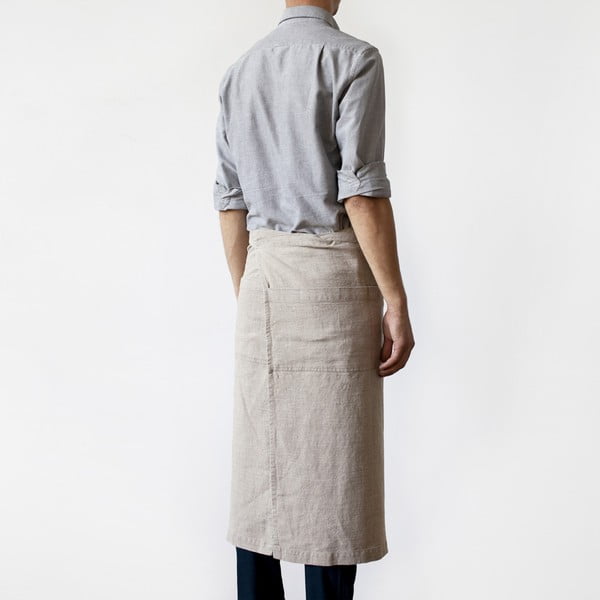 Bež lanen predpasnik Linen Tales Garcon, dolžina 76 cm-image-1