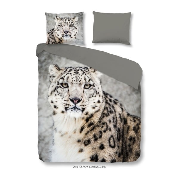 Bombažno posteljno perilo za eno osebo Dobro jutro Premento Snow Leopard, 140 x 200 cm