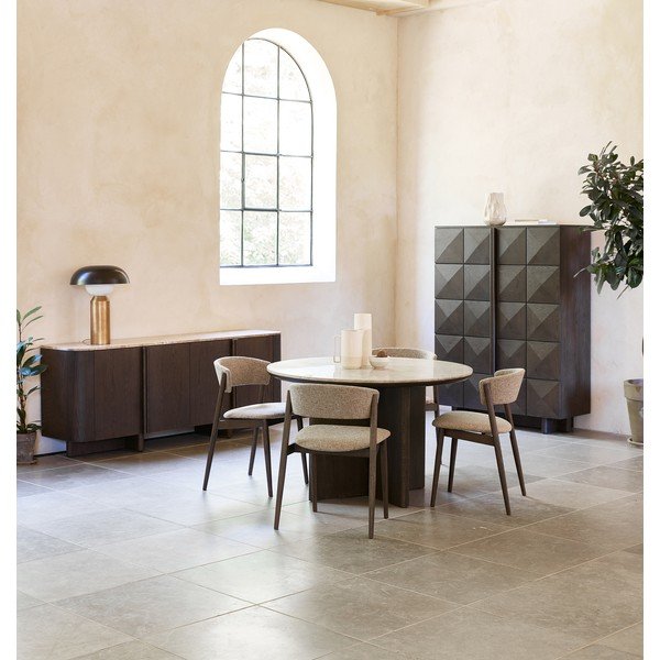 Bež/temno rjavi kovinski jedilni stoli v kompletu 2 ks Revere – Unique Furniture-image-1