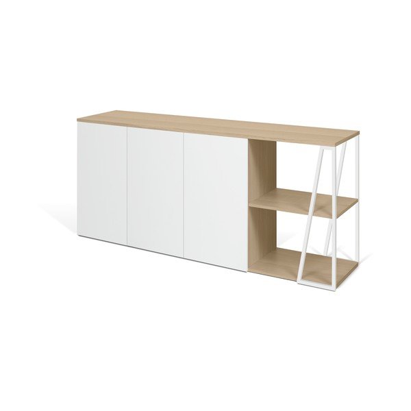 Bela komoda TemaHome Albi, širine 190 cm-image-3