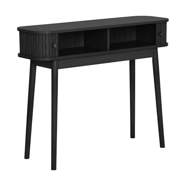 Črna stranska mizica iz masivnega bora 30x100 cm Nikoo – House Nordic-image-3