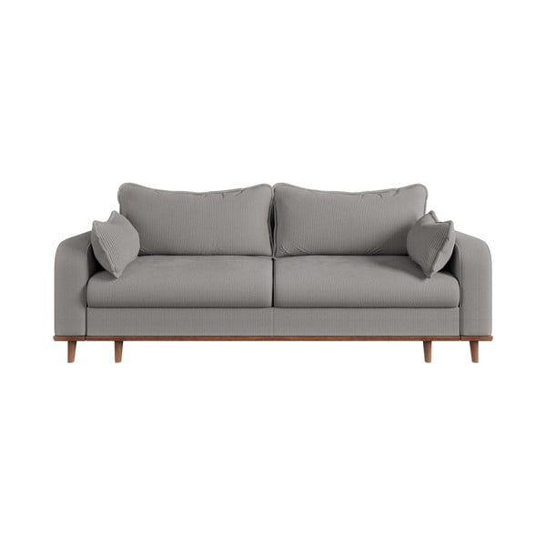 Svetlo siva sedežna garnitura iz rebrastega žameta 220 cm Beata – Ropez