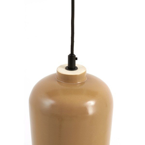 Rjava stropna svetilka s keramičnim senčnikom ø 18 cm Dena - Light & Living-image-2