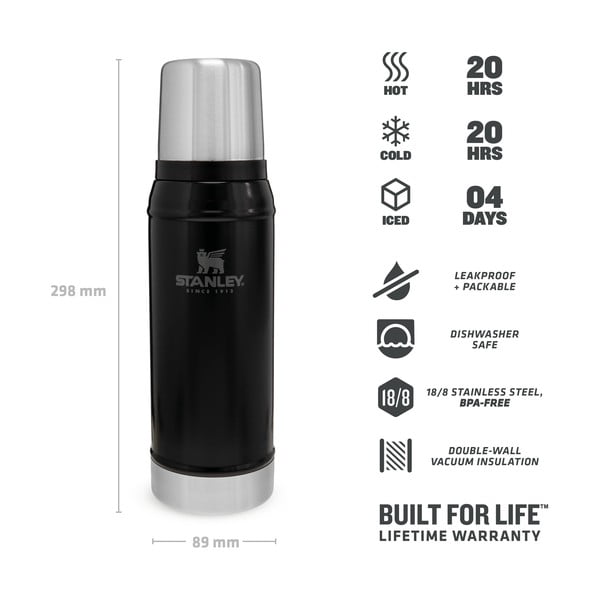 Črna termovka iz nerjavečega jekla 750 ml Legendary Classic Black – Stanley-image-3