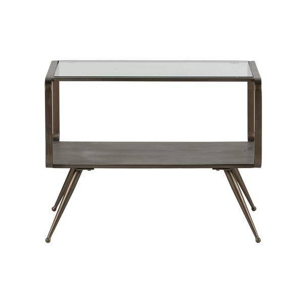 Stranska mizica s stekleno mizno ploščo 60x50 cm Fancy – BePureHome