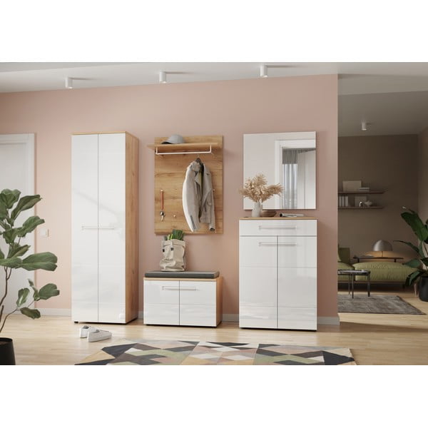 Bela omarica za čevlje v hrastovem dekorju Aledo - Germania-image-3