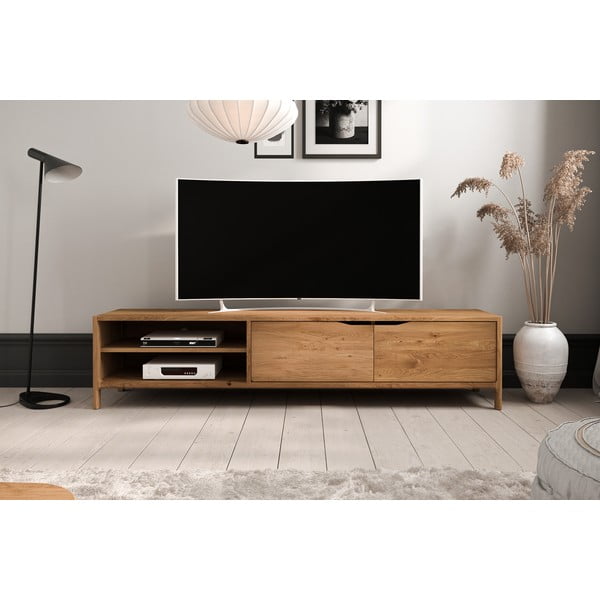 TV omarica iz masivnega hrasta 200x48 cm Twig – The Beds-image-1