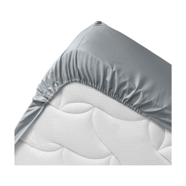 Siva napenjalna rjuha iz organskega bombaža 180x200 cm Biolina – douceur d'intérieur-image-3