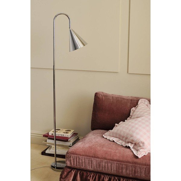 Kovinska stoječa svetilka z upogljivo konstrukcijo v sijajno srebrni barvi (višina 145 cm) Liam – Ellos Home-image-2