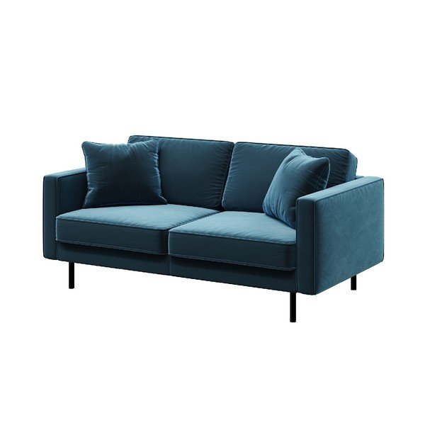 Modra žametna sedežna garnitura 167 cm Kobo – MESONICA-image-2