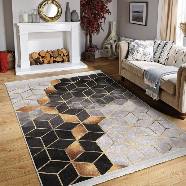 Preproga v sivo-zlati barvi 160x230 cm - Mila Home-image-1