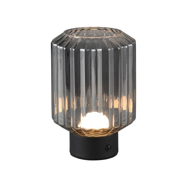 Črna/siva LED zatemnitvena namizna svetilka s steklenim senčnikom (višina 19,5 cm) Lord – Trio-image-1