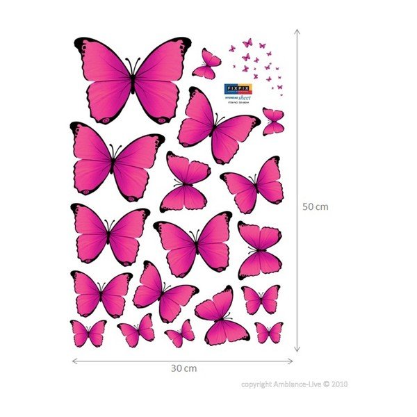 Komplet 18 nalepk Fanastick Pink Butterflies-image-2