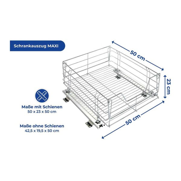 Izvlečna polica iz nerjavečega jekla Maximex Slide, 50 x 50 cm-image-2