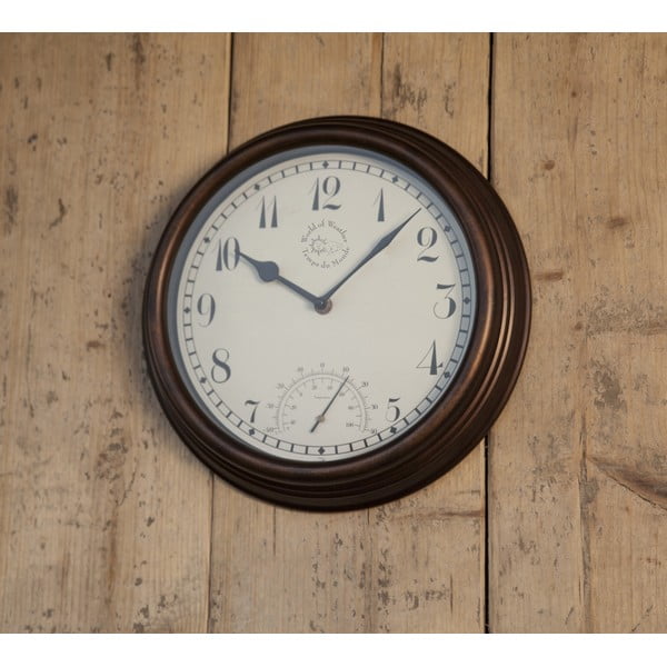 Zunanja stenska ura s termometrom Esschert Design Time-image-1