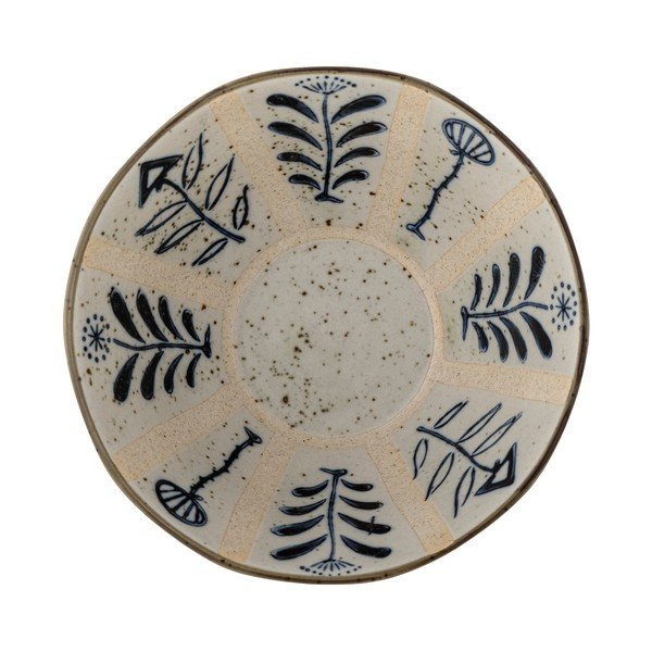 Modro-kremno bela lončena skledica 500 ml Leonie – Bloomingville-image-3