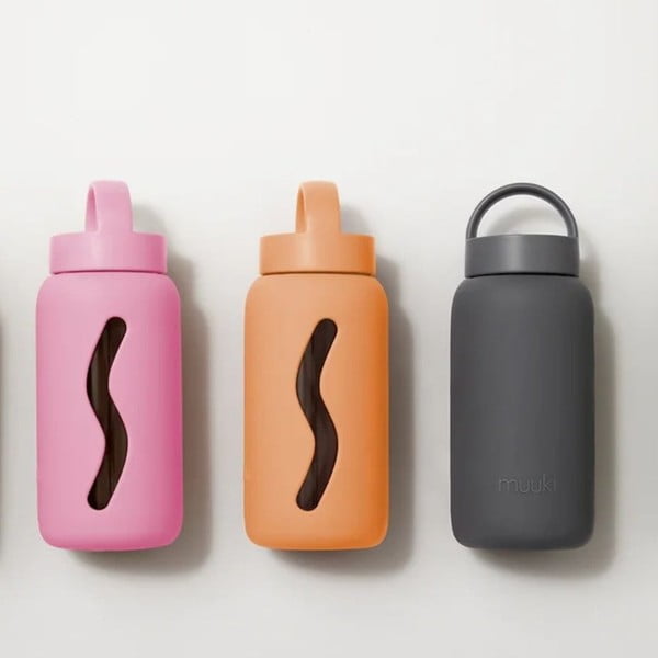 Oranžna steklenica za vodo za na pot 500 ml Tropical Papaya – Muuki-image-1