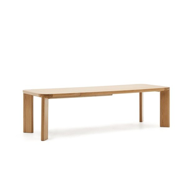 Raztegljiva jedilna miza z mizno ploščo v hrastovem dekorju 100x200 cm Jondal – Kave Home