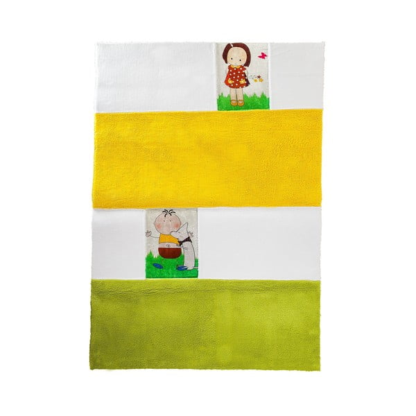 Otroška preproga Mavis Rumena in zelena, 120x180 cm