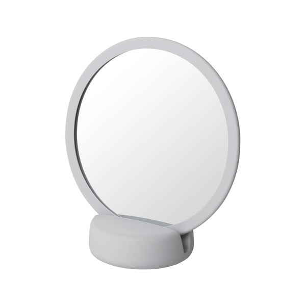 Svetlo sivo namizno kozmetično ogledalo Blomus, višina 18,5 cm