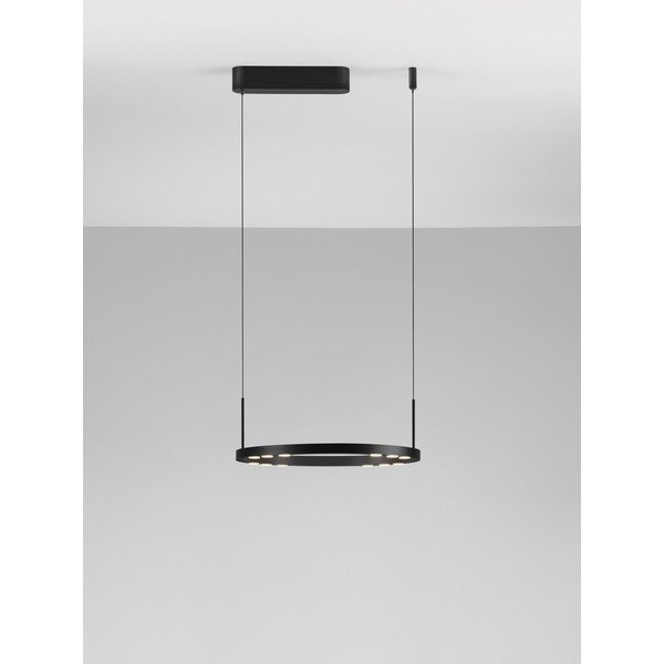 Mat črna aluminijasta LED zatemnitvena viseča svetilka ø 40 cm Lunette – Nova Luce-image-4