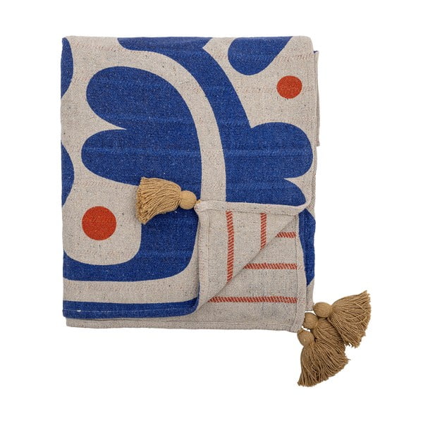 Modra odeja 130x160 cm Eviaya – Bloomingville